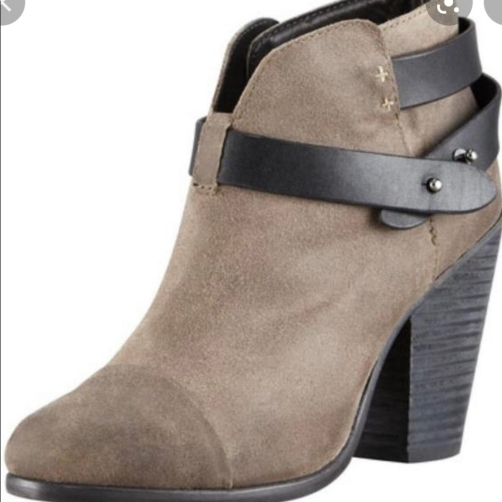 Rag & Bone Taupe Waxed Suede Harrow Booties 9